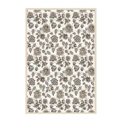 Radici Usa Pisa Floral Traditional Indoor Rectangular Area Rug In White