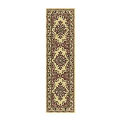 Radici Usa Radici Castello Cora Traditional Medallion 26"x91" Indoor Rectangular Runner In White