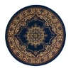 Radici Usa Radici Castello Cora Traditional Medallion 5'x5' Indoor Round Area Rug In Blue
