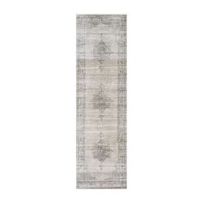 Radici Usa Radici Colosseo Traditional Vintage Distressed 26"x91" Indoor Rectangular Runner In White