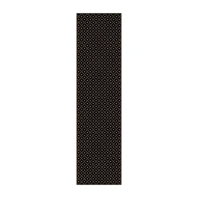 Radici Usa Radici Como Contemporary Geometric Trellis 26"x91" Rectangular Runner In Black
