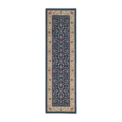 Radici Usa Radici Como Intricate Traditional Oriental 26"x91" Indoor Rectangular Runner In Blue