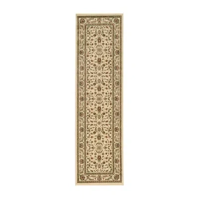 Radici Usa Radici Como Intricate Traditional Oriental 26"x91" Indoor Rectangular Runner In White