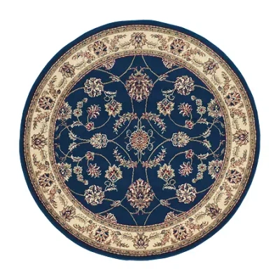 Radici Usa Radici Como Intricate Traditional Oriental Indoor Round Area Rug In Blue