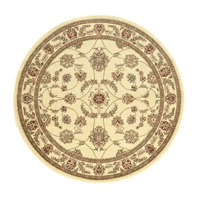 Radici Usa Radici Como Intricate Traditional Oriental Indoor Round Area Rug In White