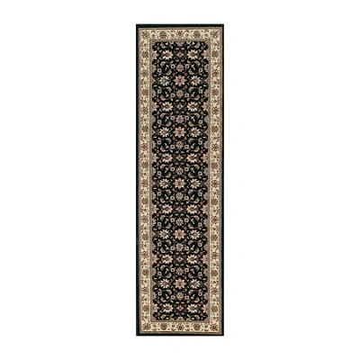 Radici Usa Radici Como Kashan Traditional Oriental Indoor Rectangular Runner In Black
