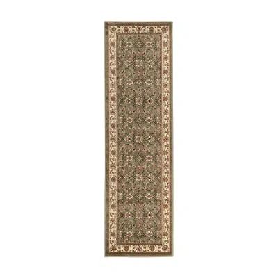 Radici Usa Radici Como Kashan Traditional Oriental Indoor Rectangular Runner In Green