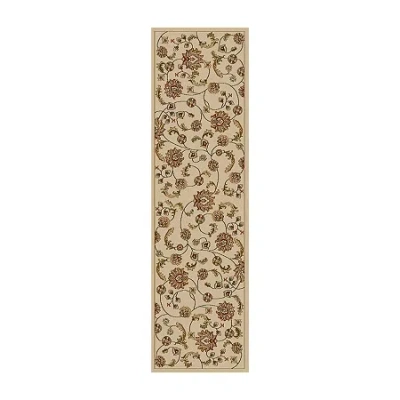 Radici Usa Radici Como Transitional Floral Indoor Rectangular Runner In White