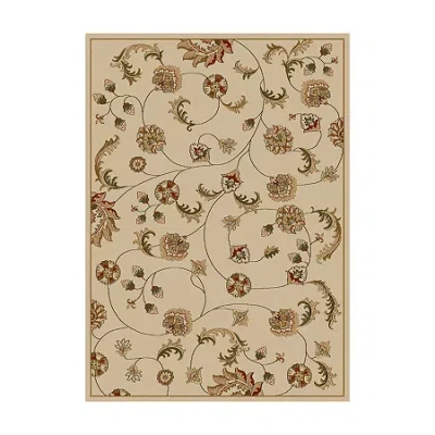 Radici Usa Radici Como Transitional Floral Rectangular Indoor Area Rug In White