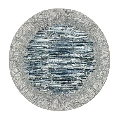 Radici Usa Radici Davide Abstract Indoor Round Area Rug In Blue