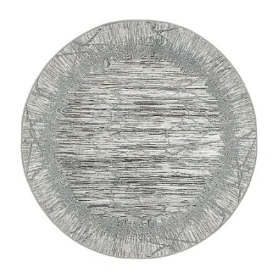 Radici Usa Radici Davide Abstract Indoor Round Area Rug In Gray