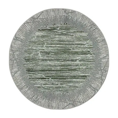 Radici Usa Radici Davide Abstract Indoor Round Area Rug In Green
