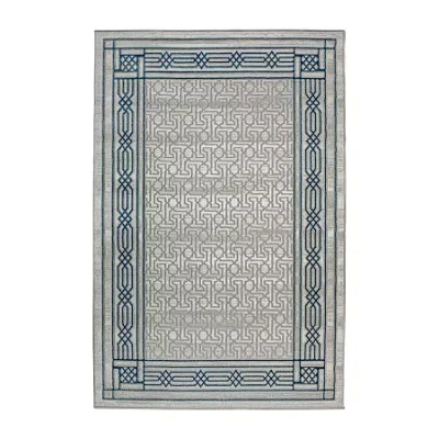 Radici Usa Radici Davide Bordered 5x7 Indoor Rectangular Area Rug In Blue