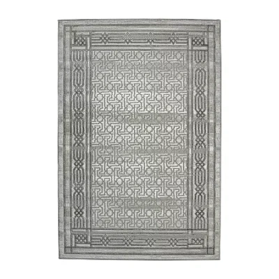 Radici Usa Radici Davide Bordered 5x7 Indoor Rectangular Area Rug In Gray
