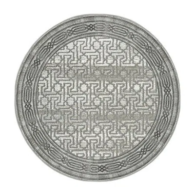 Radici Usa Radici Davide Bordered Indoor Round Area Rug In Gray