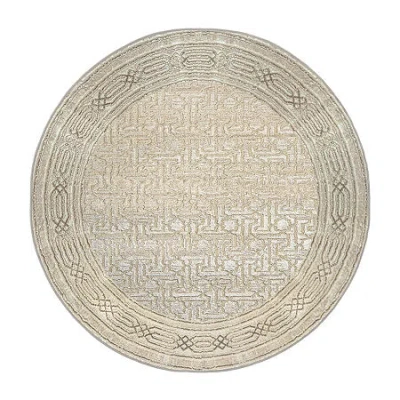 Radici Usa Radici Davide Bordered Indoor Round Area Rug In Sand