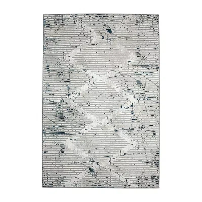 Radici Usa Radici Davide Geometric 5x7 Indoor Rectangular Area Rug In Blue