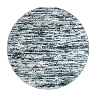 Radici Usa Radici Davide Stripe Indoor Round Area Rug In Blue
