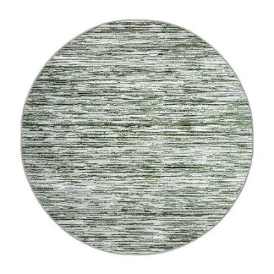 Radici Usa Radici Davide Stripe Indoor Round Area Rug In Green