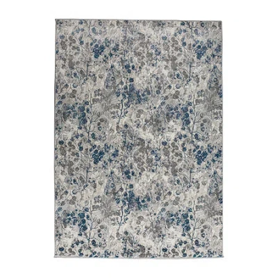 Radici Usa Radici Livgno Floral 5x7 Indoor Rectangular Area Rug In Blue