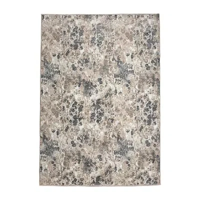 Radici Usa Radici Livgno Floral 5x7 Indoor Rectangular Area Rug In Gray