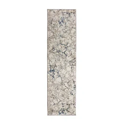 Radici Usa Radici Livigno Abstract 24"x96" Indoor Rectangular Runner In Blue