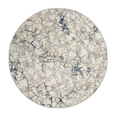 Radici Usa Radici Livigno Abstract 5'x5' Indoor Round Area Rug In Blue
