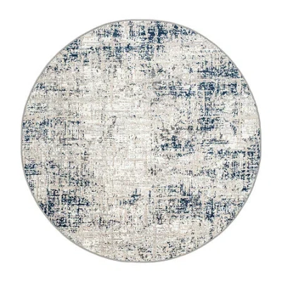 Radici Usa Radici Livigno Abstract Indoor Round Area Rug In Blue