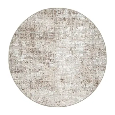 Radici Usa Radici Livigno Abstract Indoor Round Area Rug In Sand