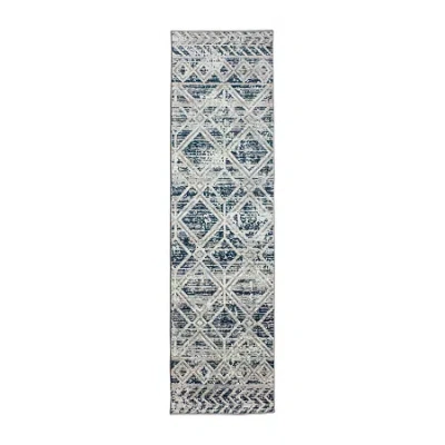 Radici Usa Radici Livigno Floral 24"x96" Indoor Rectangular Runner In Blue