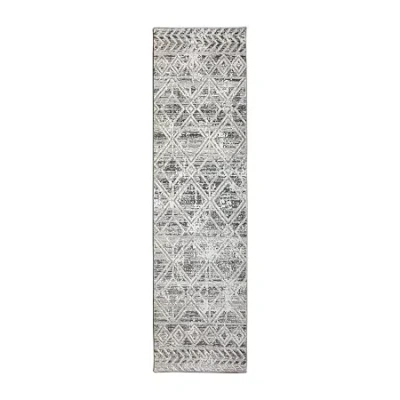 Radici Usa Radici Livigno Floral 24"x96" Indoor Rectangular Runner In Gray