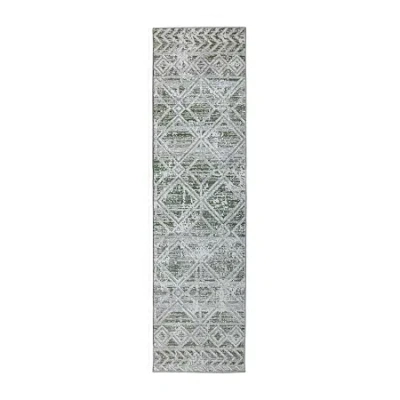 Radici Usa Radici Livigno Floral 24"x96" Indoor Rectangular Runner In Green