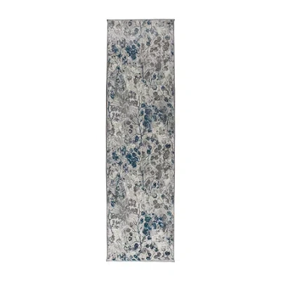 Radici Usa Radici Livigno Floral Indoor Rectangular Runner In Blue