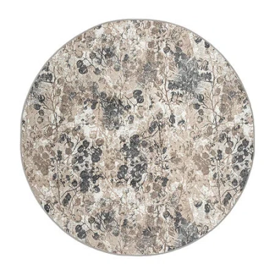 Radici Usa Radici Livigno Floral Indoor Round Area Rug In Gray