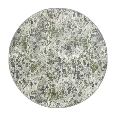 Radici Usa Radici Livigno Floral Indoor Round Area Rug In Green