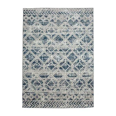 Radici Usa Radici Livigno Geometric 5x7 Indoor Rectangular Area Rug In Blue