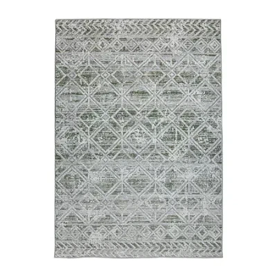 Radici Usa Radici Livigno Geometric 5x7 Indoor Rectangular Area Rug In Green