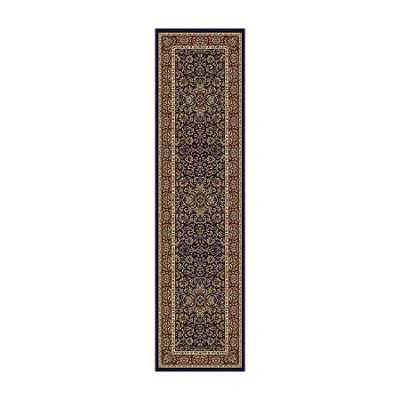 Radici Usa Radici Noble 26"x96" Kashan Traditional Oriental Runner In Blue