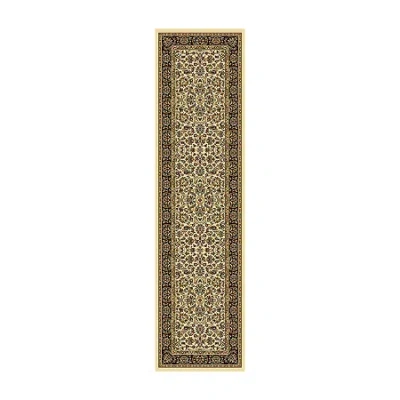 Radici Usa Radici Noble 26"x96" Kashan Traditional Oriental Runner In White