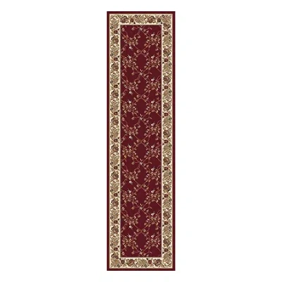 Radici Usa Radici Noble Scroll 26"x96" Traditional Oriental Runner In Red