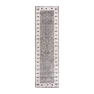 Radici Usa Radici Pisa Arabesque Traditional Oriental 26"x91" Indoor Rectangular Runner In Gray