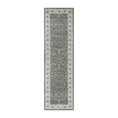 Radici Usa Radici Pisa Arabesque Traditional Oriental 26"x91" Indoor Rectangular Runner In Green