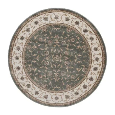 Radici Usa Radici Pisa Arabesque Traditional Oriental Indoor Round Area Rug In Green
