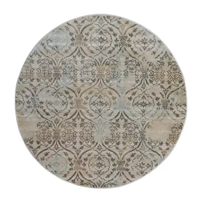 Radici Usa Radici Pisa Casual Modern Geometric Round Area Rug In Sand