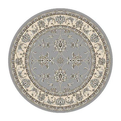Radici Usa Radici Pisa Kashan Traditional Oriental Round Area Rug In Gray