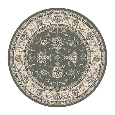 Radici Usa Radici Pisa Kashan Traditional Oriental Round Area Rug In Green