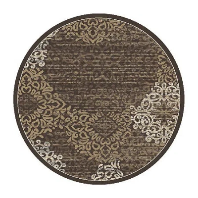 Radici Usa Radici Pisa Modern Geometric Contemporary Indoor Round Area Rug In Brown