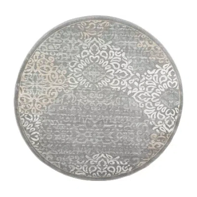 Radici Usa Radici Pisa Modern Geometric Contemporary Indoor Round Area Rug In Gray