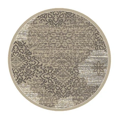 Radici Usa Radici Pisa Modern Geometric Contemporary Indoor Round Area Rug In Sand