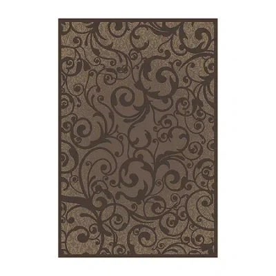 Radici Usa Radici Pisa Scroll Modern Transitional Area Rug In Brown